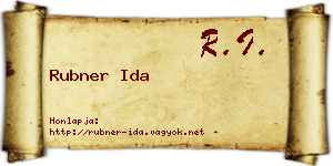 Rubner Ida névjegykártya